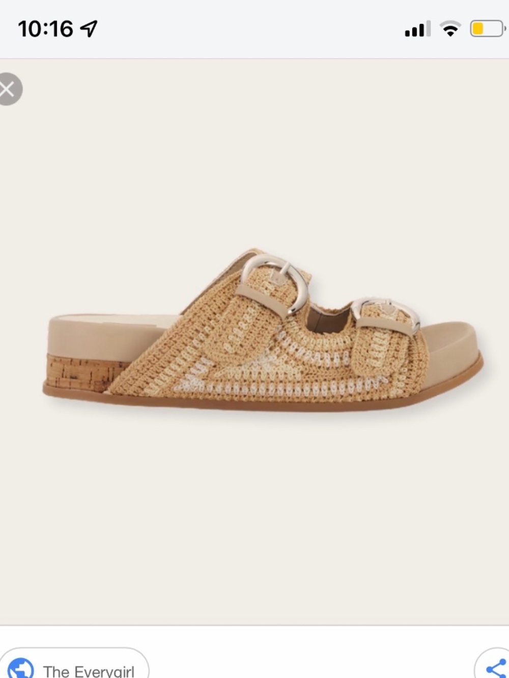 Dolce Vita Raffia Strap Buckle Slides Sandals, Size 7.5